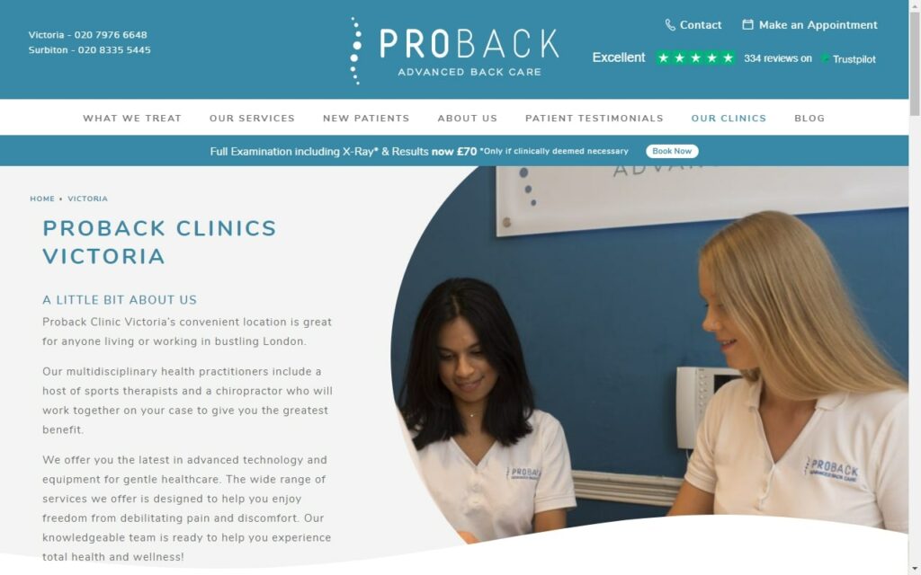 Proback Advanced Back Care' Homepage
