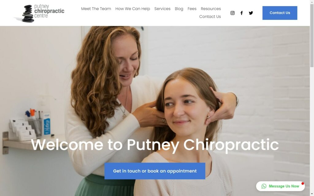 Putney Chiropractic Centre' Homepage