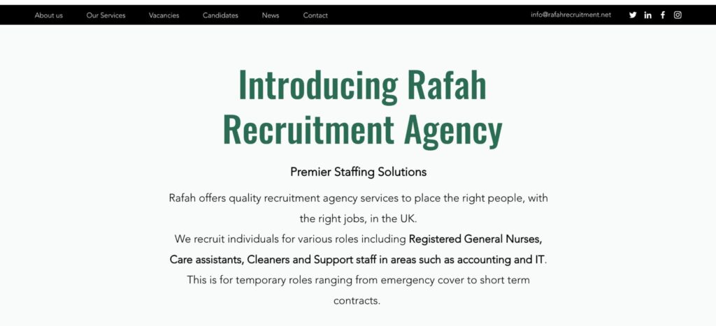 Rafah Recruitment Agency's Homepage