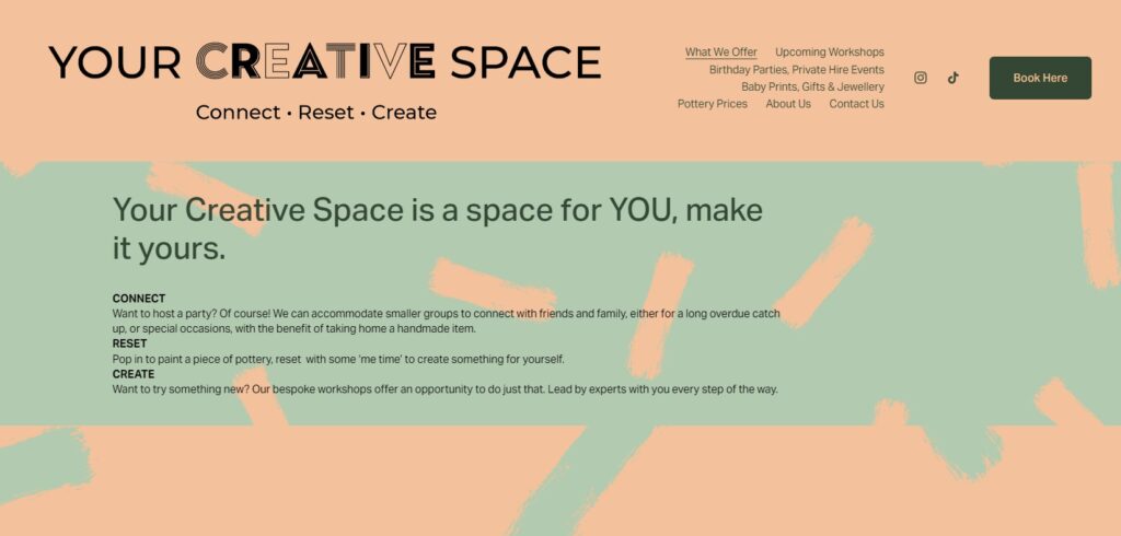 your creative space homepage